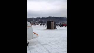 On the ice Lake Winnipesaukee, New Hampshire