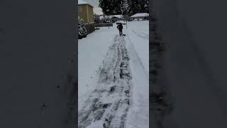 Clearing a little snow! | Ryobi Expand-It Power Snow Shovel Attachment | #Shorts | 2022/22