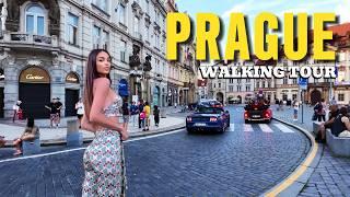 Prague Sunset Walk 4K Czech Republic Evening Walking Tour 2024