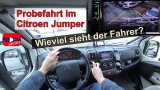 So fährt man Kastenwagen! Probefahrt im Citroen Jumper | aus Fahrerperspektive in Engstellen