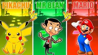 Pikachu VS Mr Bean VS Mario - Tiles Hop EDM Rush