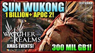 Sun WuKong NEW HERO - 120k Guild Boss 1 & 350k+ Guild Boss 2! | Watcher of Realms - TEST SERVER