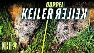 Doppel - Keiler erlegt im feinsten Nieselregen, Wildschweinjagd im April  |  Night Boar Hunter