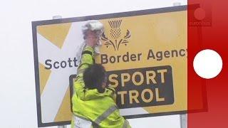 Watch: Jokers set up fake passport checkpoint on UK-Scotland border