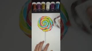 Hand drawn glittery lollipop using markers. #lollipop #sucker #art #drawing #artoftheday #glittery