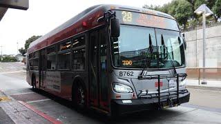 Fast! SF Muni 2017 New Flyer XDE40 #8762 on Route 28 19th Avenue