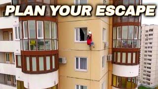 High-Rise Emergency ESCAPE Parachute! #shorts