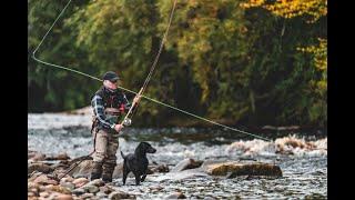 The Speycaster fishing for Atlantic Salmon on The River Findhorn in Scotland.