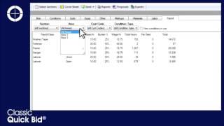 Quick Bid : Program Tabs – Payroll Tab