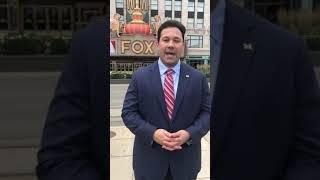 University of Michigan debate director Aaron Kall at night 2 of the Detroit Democratic debates