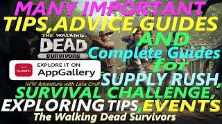 The Walking Dead Survivors - Important TIPS,ADVICE,GUIDES - Survival Challenge, Supply Rush, Events