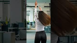 Office Women Dancing in Black Office Trousers and White Shirts