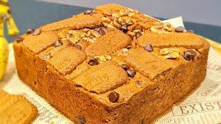 Eggless Moist Biscoff Banana Bread Recipe无蛋湿润缤咖时香蕉蛋糕食谱|焦糖结合香蕉甜Lotus Caramel combine Banana sweetness