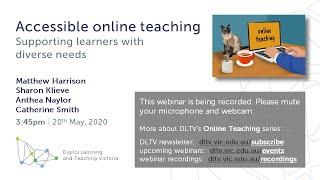 DLTV - Accessible Online Teaching: Supporting Learners with Diverse Needs