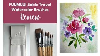 FUUMUUI 6 pcs Sable Travel watercolor BRUSHES Review Painting FLOWERS #youtubevideo #unboxing #art