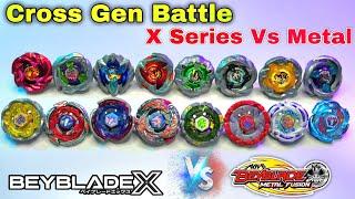 Cross Gen Beyblade Battle | Metal Series Vs Beyblade X Ux Series