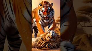 Tiger and Lion who wins? #Viralshorts #Shortvideo #Shorts #AnimalFactsFinder