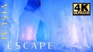 Snow and Ice Sounds | Magical Ice Cave with Howling Wind at Night |  Sleep, Study, Relax