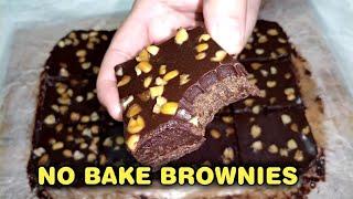 NO BAKE BROWNIES | SUPER EASY NO OVEN CHOCOLATE BROWNIES