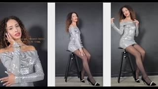 TRY ON HAUL GLAMOUR FASHION EDITORIAL: Pantyhose, Stockings, Tights,Heels, MiniDress (Vertical 4K)