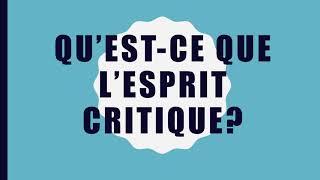 Qu’est ce que l’esprit critique ?