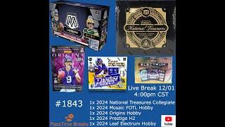 12/01 - 2024 NATIONAL TREASURES MOSAIC - 5 Box Hobby Mix #1843 LIVE BREAK