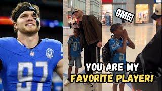 Aidan Hutchinson's Heartwarming Airport Encounter with a Young Detroit Lions Fan | Exclusive Video