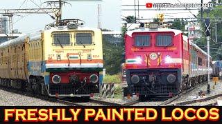 FRESHLY PAINTED ELECTRIC LOCOMOTIVES !! WAP 4, WAP 7, WAG 5 | Indian Railways Train Videos