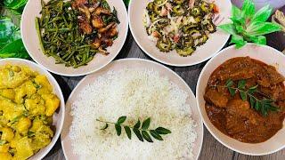 Srilankan famous traditional manjakka curry (cassava)| srilankan beef curry| white rice lunch menu