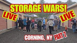 LIVE Storage Wars AUCTION In CORNING NY With 13 More Abandoned Storage Units! Part 2