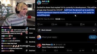 xQc Reacts to NoPixel 5.0 Coming Out Soon