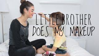 LITTLE BROTHER DOES MY MAKEUP CHALLENGE | אנג'ל ברנס