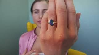 Interesting Genuine Black Opal Gold Ring Jewellery