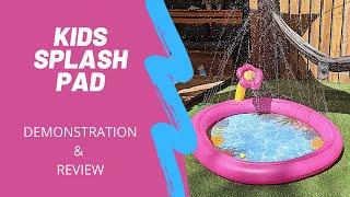 KIDS SPLASH PAD TOY DEMONSTRATION AND REVIEW // WATER SPRINKLER FOR TODDLERS, KIDS AND DOGS