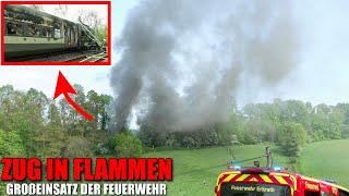 [ZUG IN FLAMMEN - MASSIVE RAUCHENTWICKLUNG!] - Großeinsatz der Feuerwehr in Erkrath -