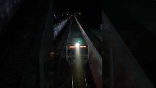 Icf Local Train  At Night Enter Platform  #railway #indianrailways #viral #trending #shorts #video