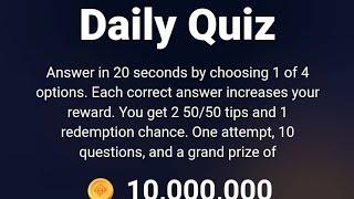 City Holder Daily Quiz Today 30 & 31 Oct | City Holder Airdrop