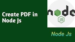 Pdf Create in Node JS | #46 | Node Js tutorial in Hindi