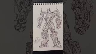 Speed drawing Stickman  optimus prime  #shorts #anime #drawing  #transformers