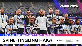 The New Zealand women's team perform their HAKA after retaining Olympic rugby gold  #Paris2024