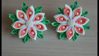 Многослойный цветок канзаши/Multilayer kanzashi flower