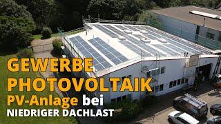 Photovoltaik für Unternehmen - Projektbericht mit niedriger Dachlast