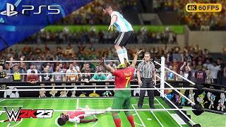 Ronaldo &  Messi vs. Bellingham & Saka - Tag Team Titles - WWE 2K23 / PS5 4K