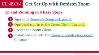 Denison Zoom - Opening and Signing into the Zoom Client