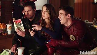 Flash, Arrow, Supergirl, Legends of Tomorrow crossover video by EW