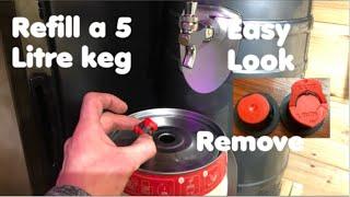 How to reuse a 5 litre beer party kegs home brew remove and clean the tap refill reuse clean bung