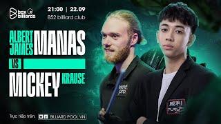  LIVE | SHOWMATCH | MICKEY KRAUSE VS ALBERT JAMES MANAS | RACE TO 19 | BILLIARDS POOL VN