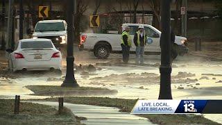 Large water main break in Birmingham's Ensley area could cause icy traffic issues