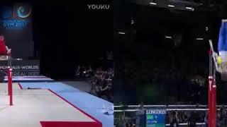 Zou Jingyuan & Oleg Vernyayev (comparison) - PB EF - 2017 World Gymnastics Championship