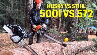 Stihl vs Husqvarna, Chainsaw Drag Race,